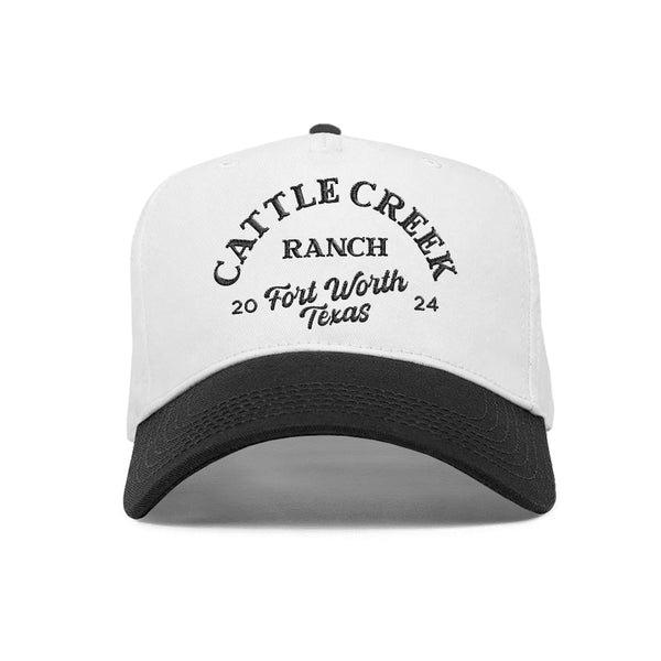Cattle Creek Ranch Vintage Trucker Hat | White Black