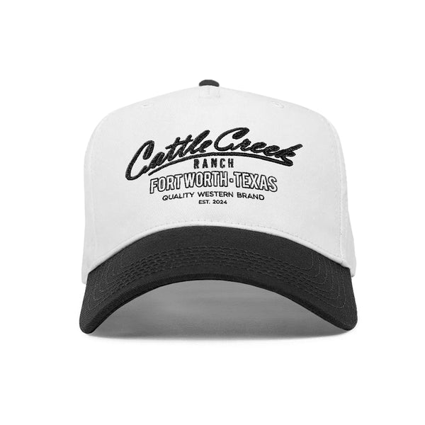 Cattle Creek Ranch Quality 3D Trucker Hat | White Black