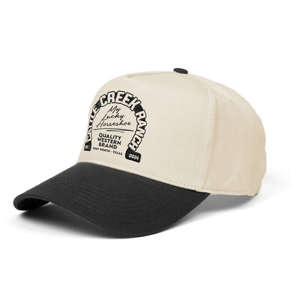 Cattle Creek Ranch Lucky Horseshoe Trucker Hat | Natural Black