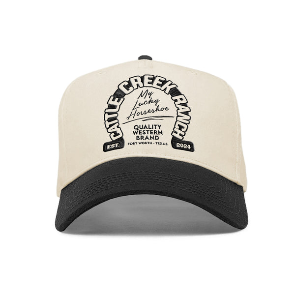 Cattle Creek Ranch Lucky Horseshoe Trucker Hat | Natural Black