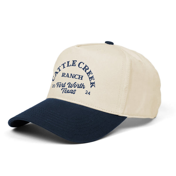 Cattle Creek Ranch Vintage Trucker Hat | Natural Navy