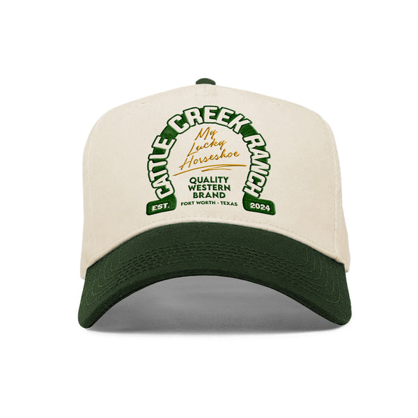 Cattle Creek Ranch Lucky Horseshoe Trucker Hat | Natural Green