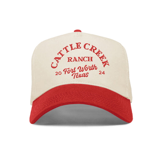 Cattle Creek Ranch Vintage Trucker Hat | Natural Red
