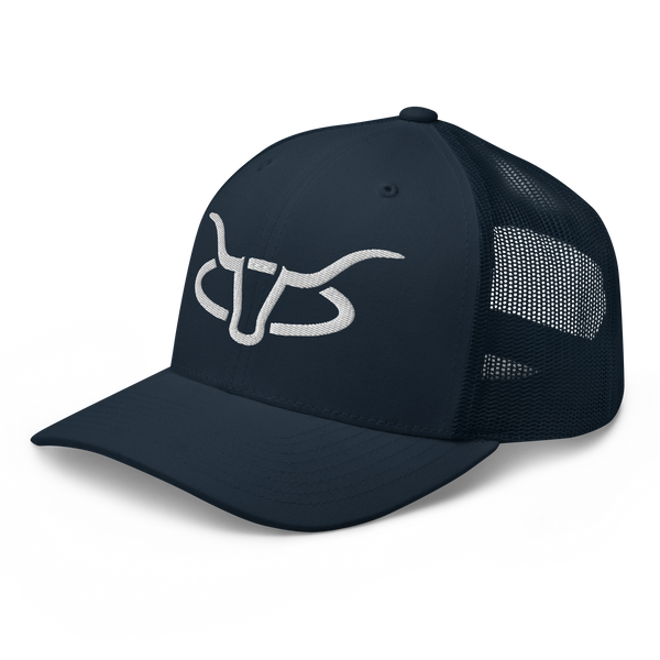 Cattle Creek Ranch Horns Logo Trucker Hat | All Navy