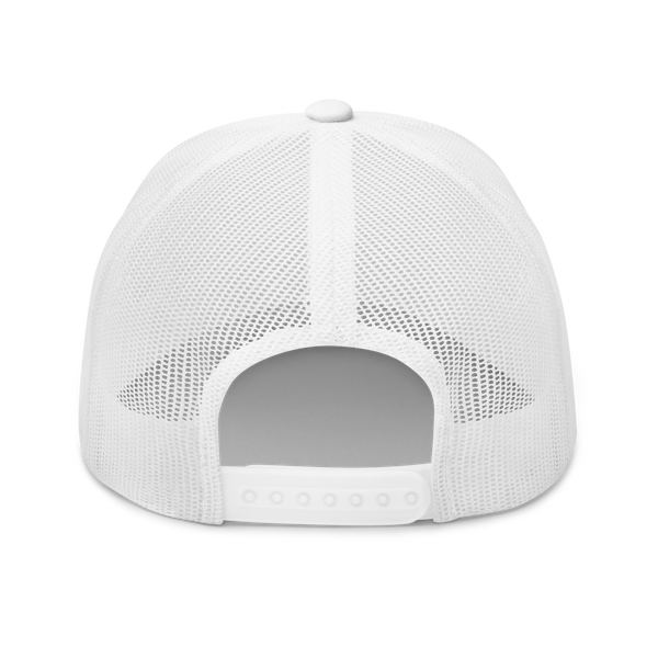 Cattle Creek Ranch Horns Logo Trucker Hat | White